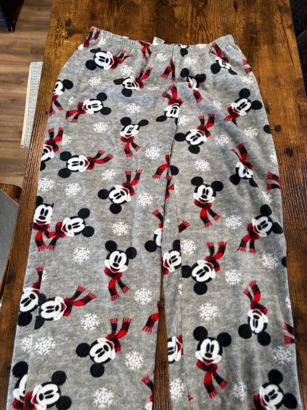 Grey Mickey Mouse Holiday Fleece Pajama Pants